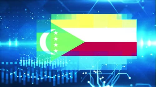 Economic Growth Graph with Comoros Flag