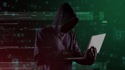 Digital Glitch Data Stream Background for Technology Concepts