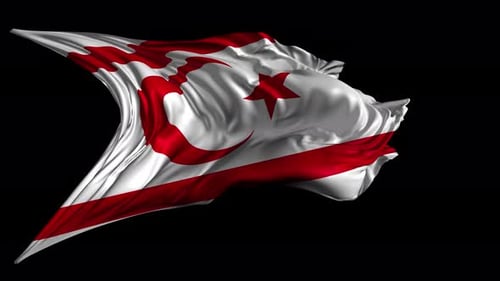 Realistic Flag of Turkish Republic of Northern Cyprus Waving