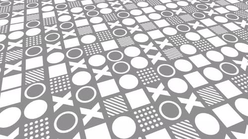 Black and White Repeating Pattern of Geometric Shapes Abstract Background