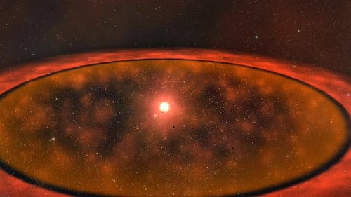 Bright Star Core in Dynamic Nebula Space Background