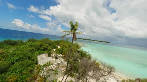 Uninhabited Island in the Ocean in the Maldives