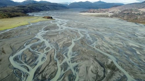 Glacier River in Iceland Nature Water Pattern Beautiful Magical Aerial Landscape