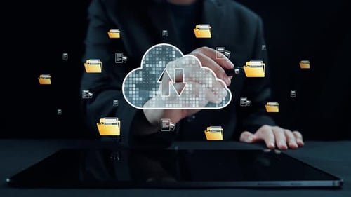 Modern Digital Security Concept with Padlock and Technology Elements in Business Environment for Cyb