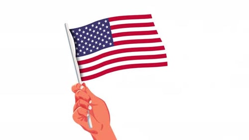 Fly the flag of the United States 4k