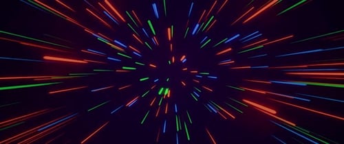 Colorful Speed Lines Warp Tunnel Background Loop