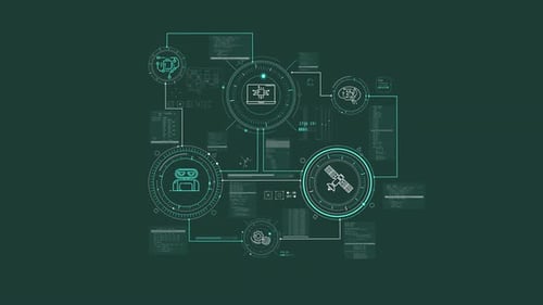 AI Working Process in Infographic Diagram on Alpha Channel