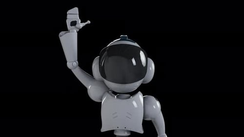 Animated 3D Robot Character Waving Hello