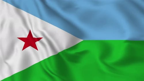Realistic Waving Flag of Djibouti Animation