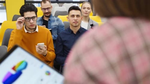 Corporate Presentation With Young Adults Using Technology