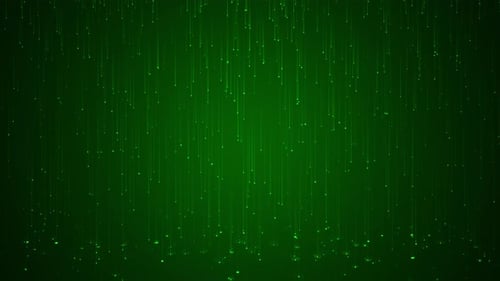 Green Digital Particles Rain Background Loop V3