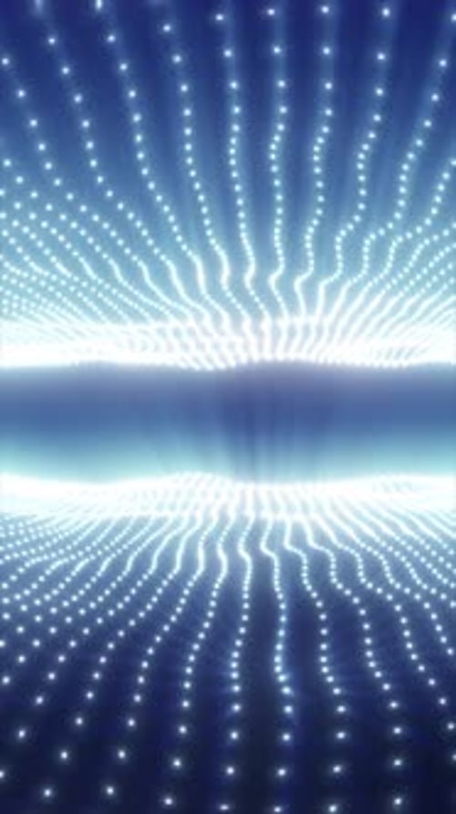 Digital Glowing Dot Waves Abstract Background