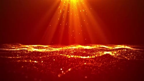 golden red particle background animated design