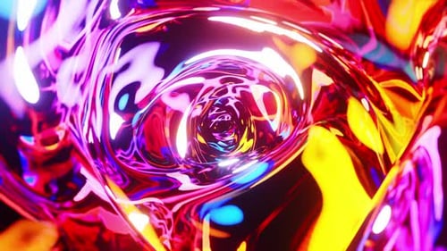 Fluid Neon Light Abstract Tunnel Background