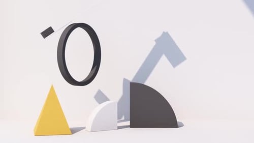 Minimalist Geometric Composition with Shapes and Shadows