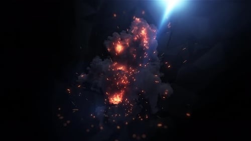 Energetic Explosion Reveal with Sparks and Polygonal Background
