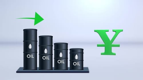 Oil Prices Decrease With Yen Symbol