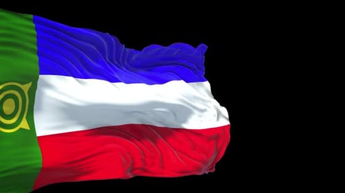 Waving Flag with Green Blue White Red Stripes Animation