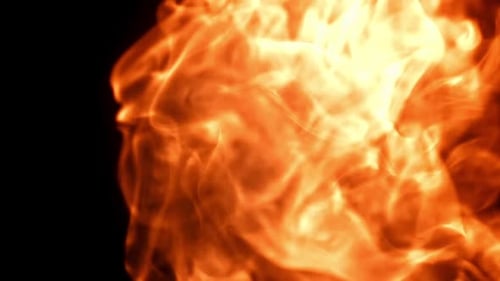 Fire and Flames on a Black Background Filmed on a Highspeed Camera at 1000 Fps