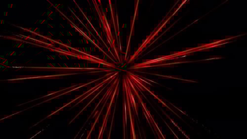 Hyperspace jump with red light speed streaks. 3d loop animation 4k