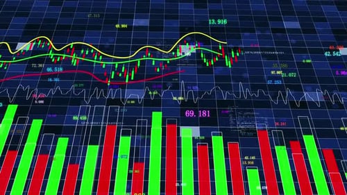 K-Line Trend Chart Showing Financial Market Movement