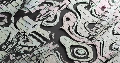 Abstrakte Kunststoffformen verzerren sich sanft in einer Schleife