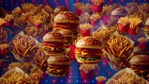 Burgers And Fries Feast Fast Food Paradise Loop