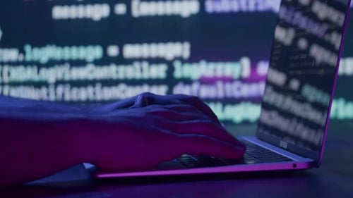 Man Work with Chat Gpt AI Online Connecting with AI and Using a Chat GPT IT Engineer Software