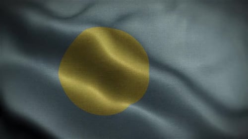 Realistic Waving Flag of Palau