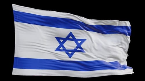 Waving Israel Flag with Alpha Channel