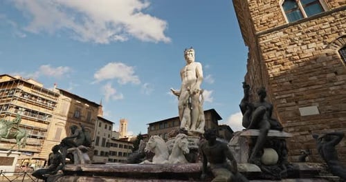 Fountain of Neptune in Florence Italy