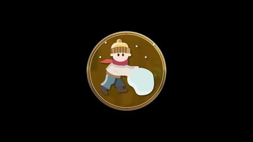 Snowball Gold Circle Icon Loop Animation