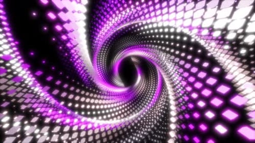 Abstract Neon Light Tunnel with Blue and Yellow Spiral Motion