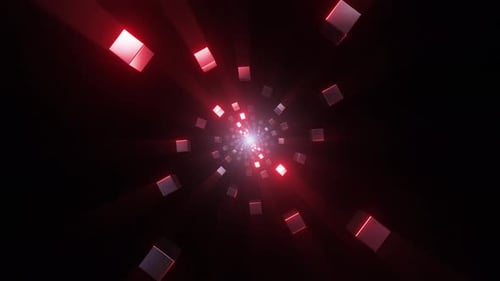 4k farbiger Neonbox-Tunnel