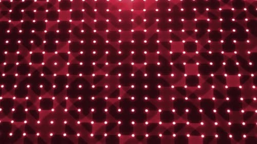 Digital Pulsing Red Dots Grid Pattern Loop Background