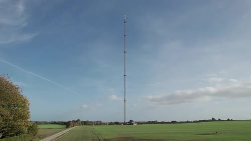 Communication Tower Zoom In Effect GSM Cell Phone Antenna - Dolly In Shot