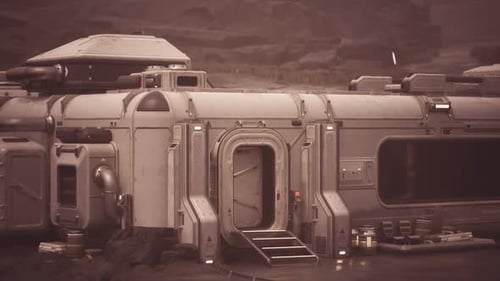 Colonist Base Established on a Barren Planet for Exploration and Habitation