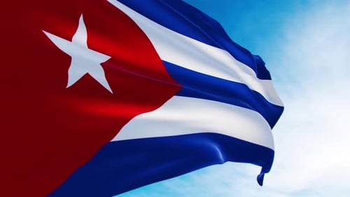 Seamless Loop of Waving Cuban Flag Animation