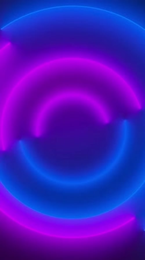 Light Blue and Purple Semi Circles Abstract Seamless Loop Animation Abstract 3D Render of Neon