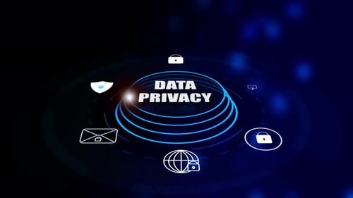 Concept de confidentialité des données. Icône de protection des données et technologie numérique Icône de confidentialité des informations, escroquerie commerciale