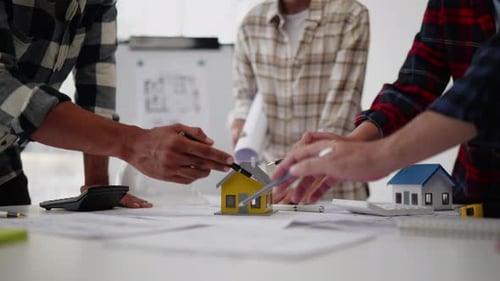 Working brainstorming for cost estimating on design architectural and engineering.