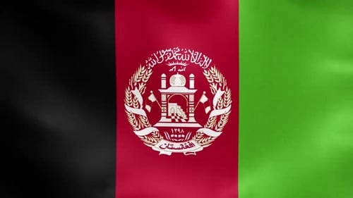 Waving Flag of Afghanistan with Realistic Fabric Movement