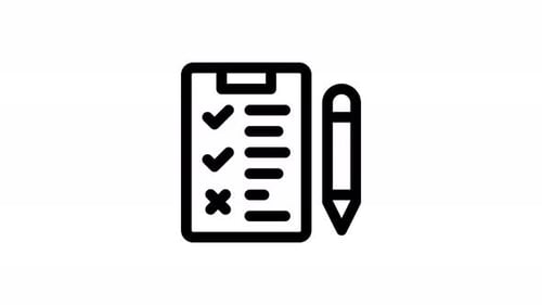 Animated Checklist and Pen Icon with Progress Marks