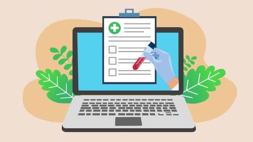 Animated Online Medical Report Checkup Illustration