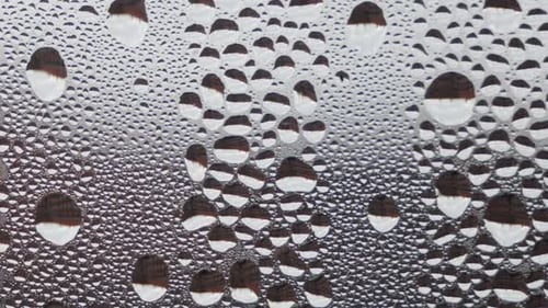 Macro Shot of Abstract Water Droplets on Surface