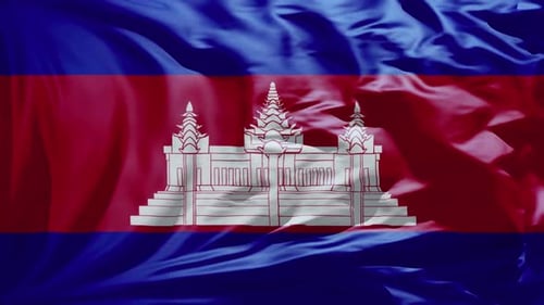 Cambodian Flag Waving in Realistic Fabric Animation