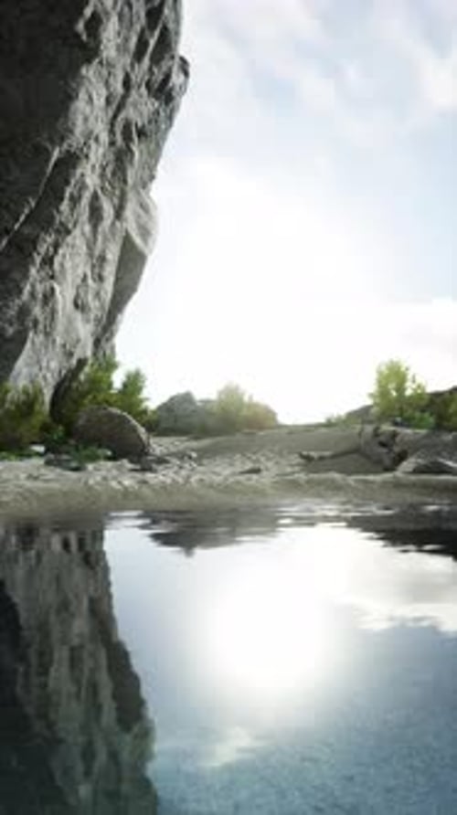 Majestic Rock Formation By Water