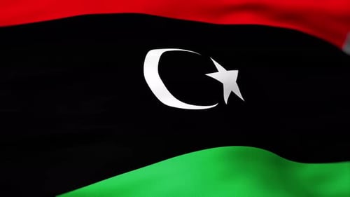 Libya Flag waving 4k independence day