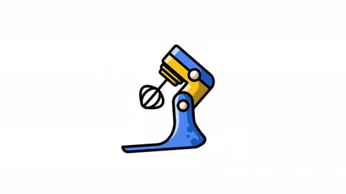 Animated Flat Design Stand Mixer Icon