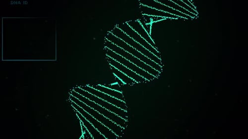 Animated DNA Double Helix in Futuristic Digital Style